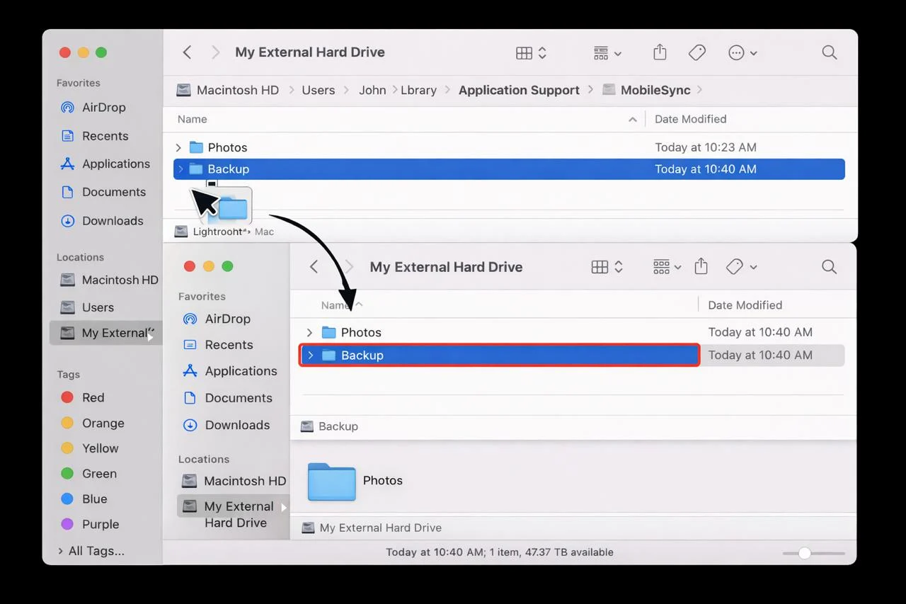 Backup Data To Any External Hard Drive